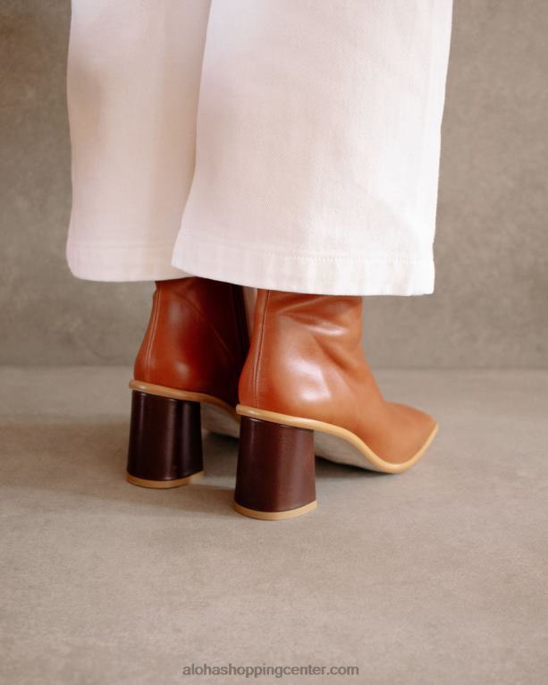 west cape vintage - rjavi usnjeni škornji ženske Alohas 0D4R8342