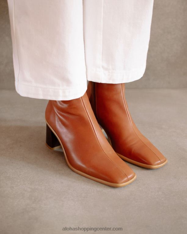 west cape vintage - rjavi usnjeni škornji ženske Alohas 0D4R8342