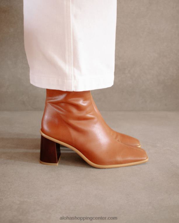 west cape vintage - rjavi usnjeni škornji ženske Alohas 0D4R8342