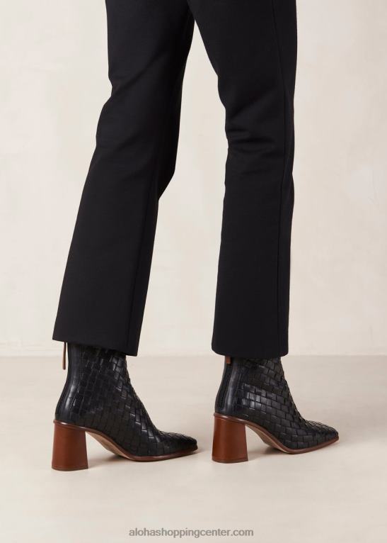 west pleteni - črni usnjeni škornji ženske Alohas 0D4R8457