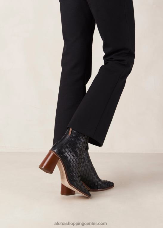 west pleteni - črni usnjeni škornji ženske Alohas 0D4R8457