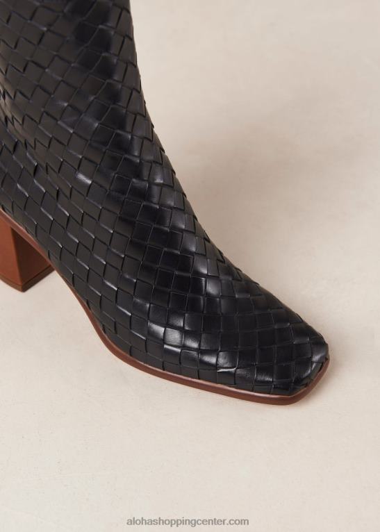 west pleteni - črni usnjeni škornji ženske Alohas 0D4R8457