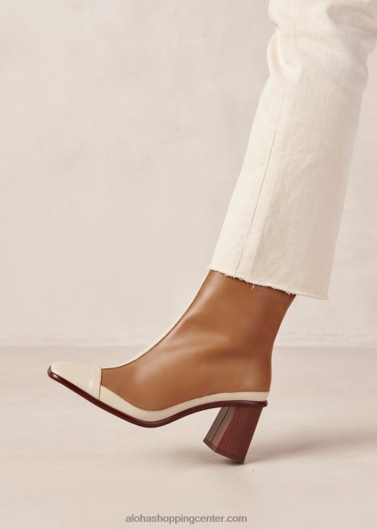 west retro - rjavi in ​​beli usnjeni škornji ženske Alohas 0D4R8338