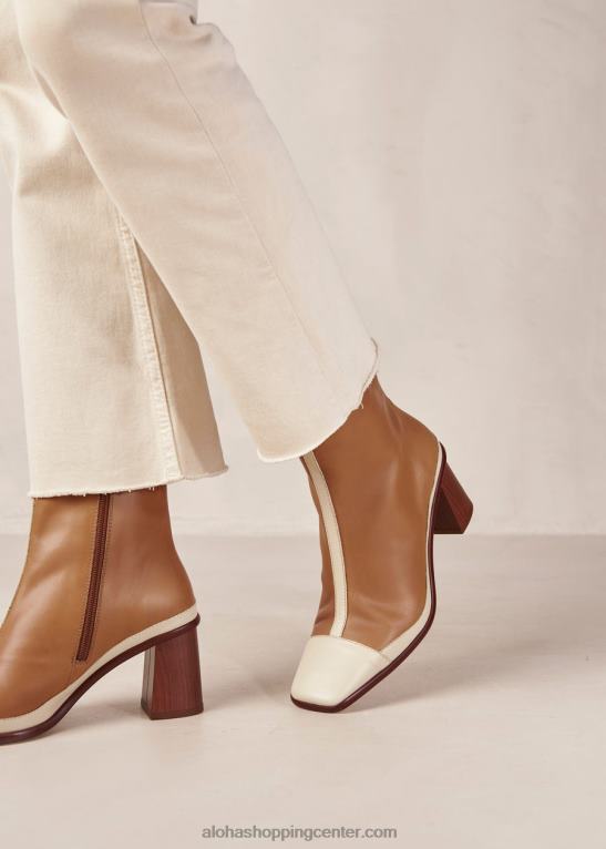 west retro - rjavi in ​​beli usnjeni škornji ženske Alohas 0D4R8338