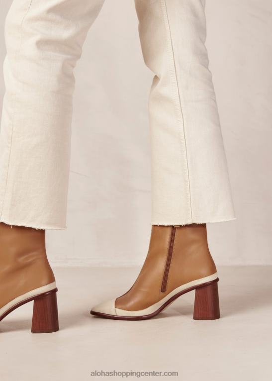 west retro - rjavi in ​​beli usnjeni škornji ženske Alohas 0D4R8338