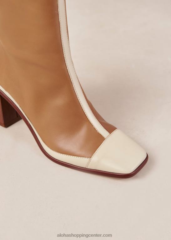 west retro - rjavi in ​​beli usnjeni škornji ženske Alohas 0D4R8338