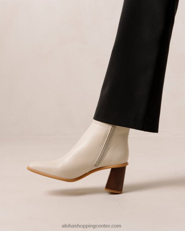 west vintage - beli usnjeni škornji ženske Alohas 0D4R8231