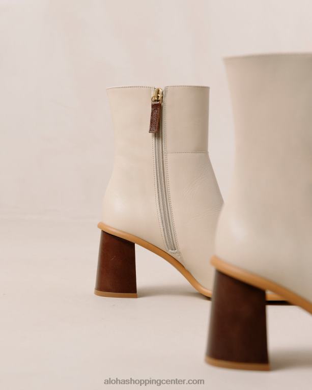 west vintage - beli usnjeni škornji ženske Alohas 0D4R8231