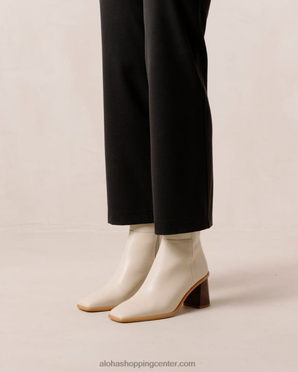 west vintage - beli usnjeni škornji ženske Alohas 0D4R8231