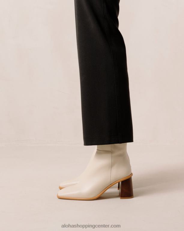 west vintage - beli usnjeni škornji ženske Alohas 0D4R8231