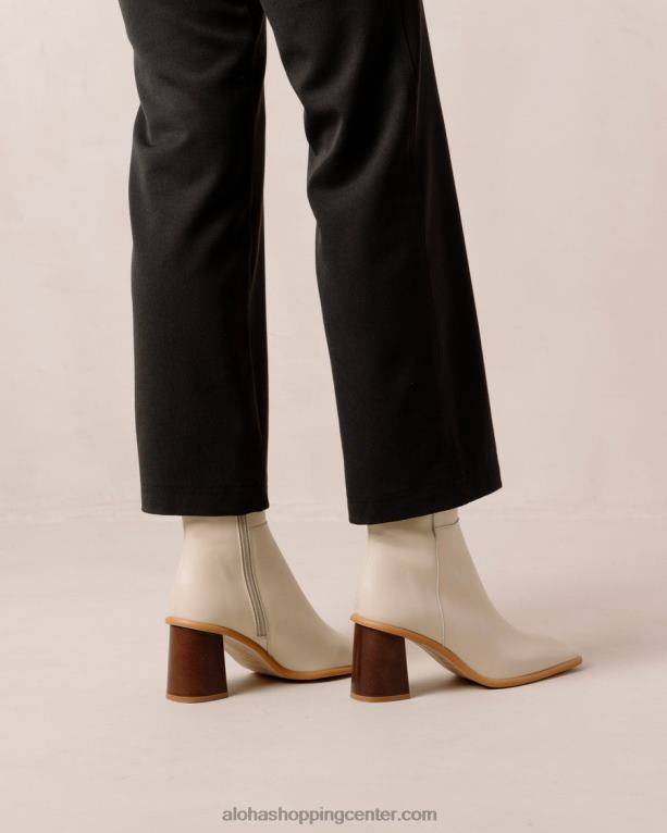 west vintage - beli usnjeni škornji ženske Alohas 0D4R8231