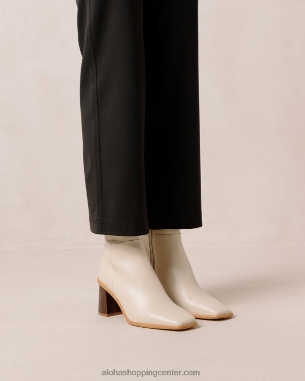 west vintage - beli usnjeni škornji ženske Alohas 0D4R8231