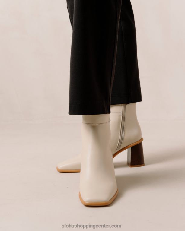 west vintage - beli usnjeni škornji ženske Alohas 0D4R8231