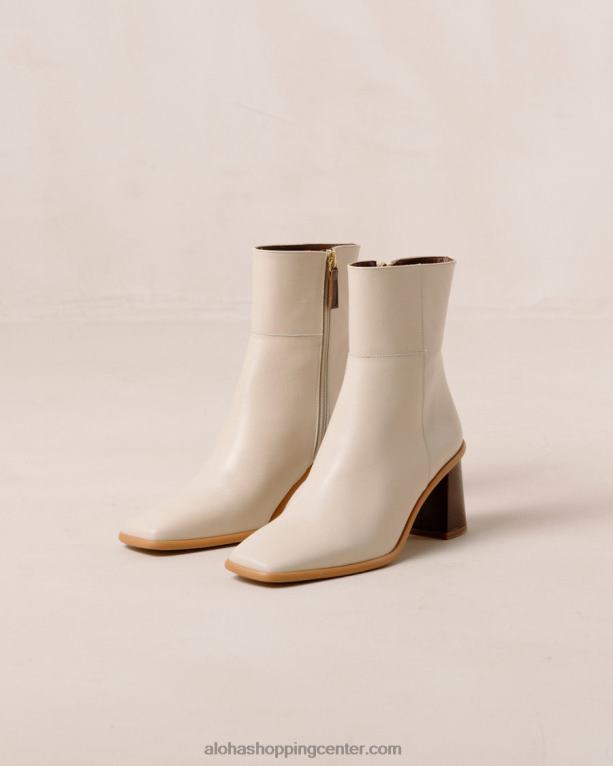 west vintage - beli usnjeni škornji ženske Alohas 0D4R8231