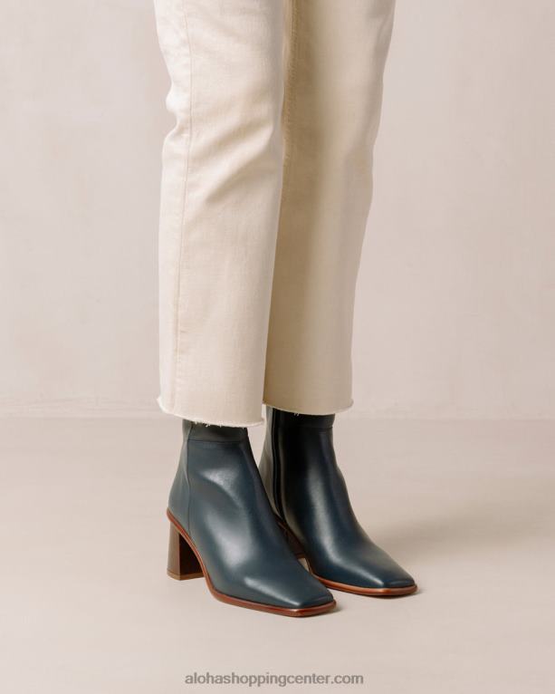 west vintage - modri usnjeni škornji ženske Alohas 0D4R8230