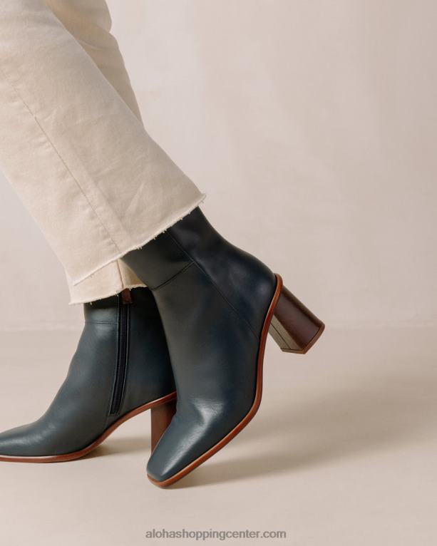 west vintage - modri usnjeni škornji ženske Alohas 0D4R8230