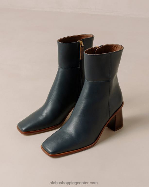 west vintage - modri usnjeni škornji ženske Alohas 0D4R8230