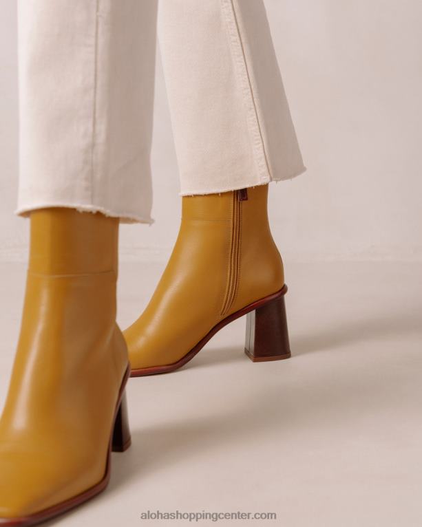 west vintage - rumeni usnjeni škornji ženske Alohas 0D4R8229