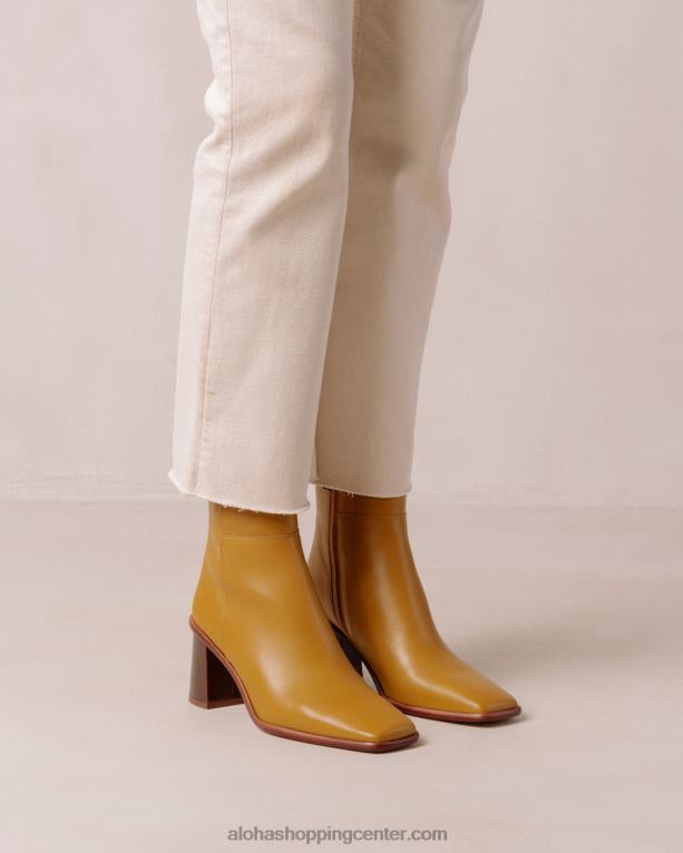 west vintage - rumeni usnjeni škornji ženske Alohas 0D4R8229