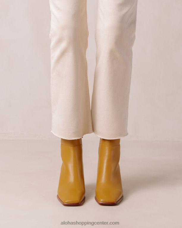 west vintage - rumeni usnjeni škornji ženske Alohas 0D4R8229