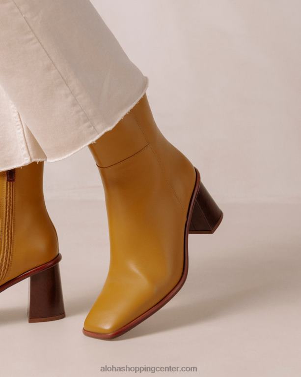 west vintage - rumeni usnjeni škornji ženske Alohas 0D4R8229