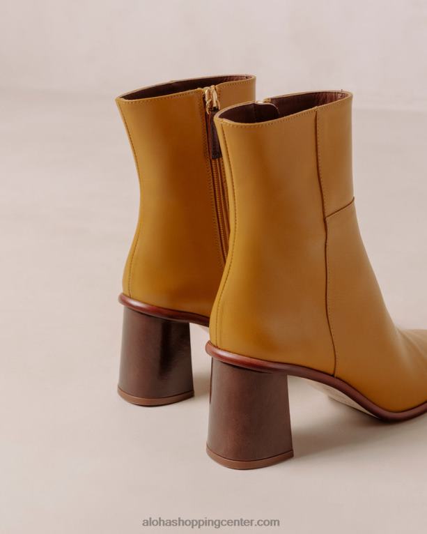 west vintage - rumeni usnjeni škornji ženske Alohas 0D4R8229