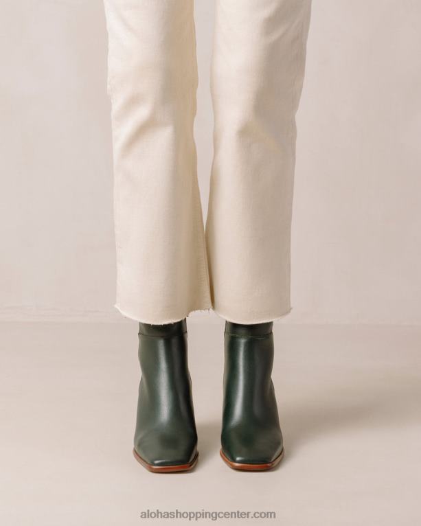 west vintage - temno zeleni usnjeni škornji ženske Alohas 0D4R8228