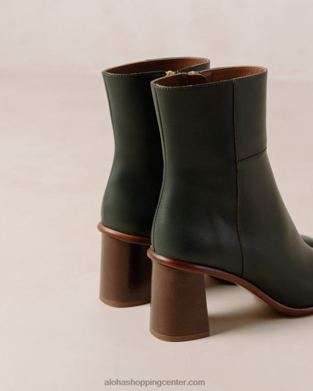 west vintage - temno zeleni usnjeni škornji ženske Alohas 0D4R8228