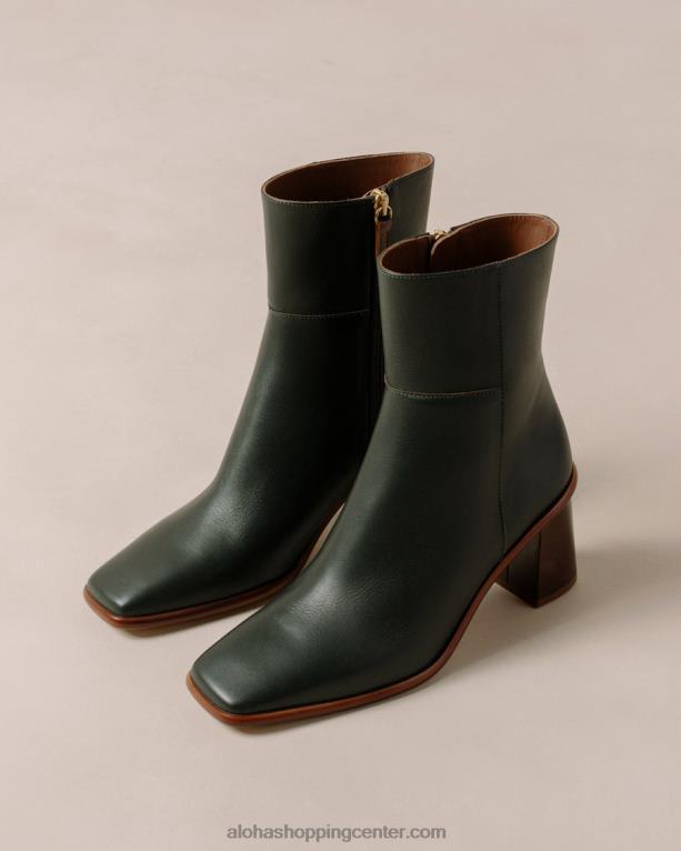 west vintage - temno zeleni usnjeni škornji ženske Alohas 0D4R8228