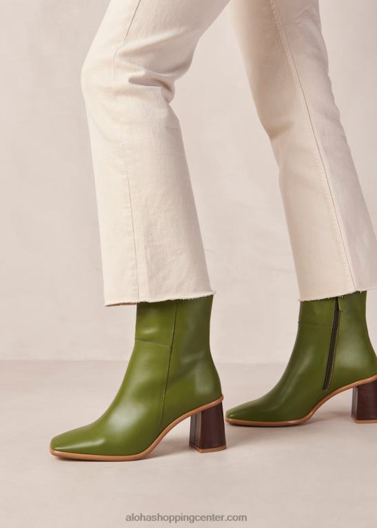 west vintage - zeleni usnjeni škornji ženske Alohas 0D4R8336