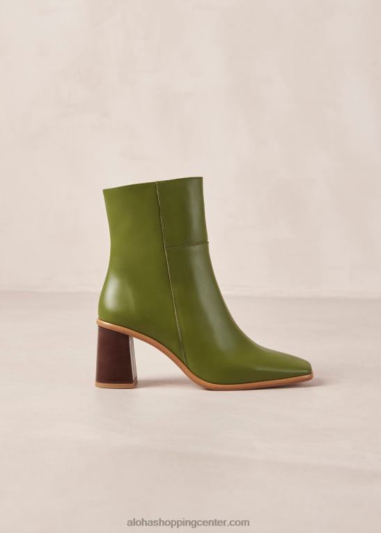 west vintage - zeleni usnjeni škornji ženske Alohas 0D4R8336