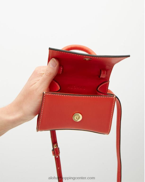 x - oranžna usnjena torbica ženske Alohas 0D4R81169