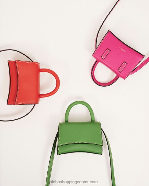 x - oranžna usnjena torbica ženske Alohas 0D4R81169