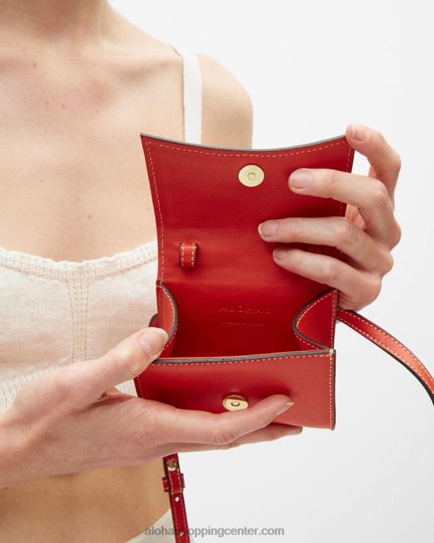 x - oranžna usnjena torbica ženske Alohas 0D4R81169