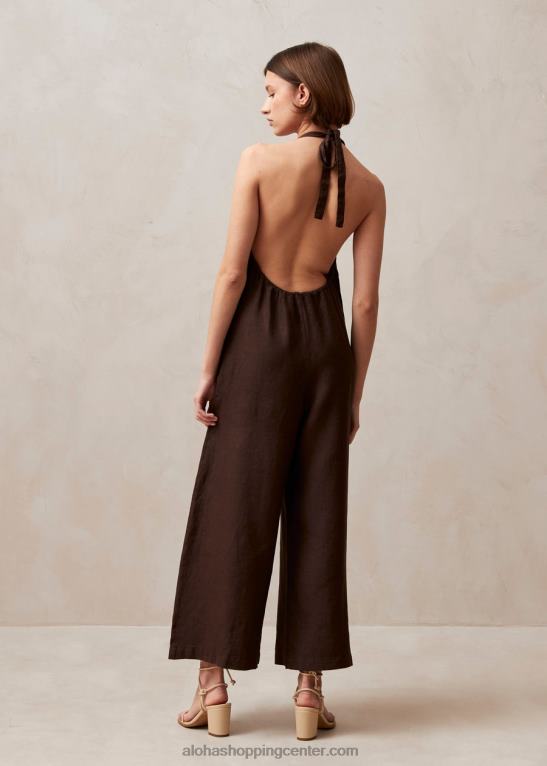 yona - rjav kombinezon iz lanu ženske Alohas 0D4R8605