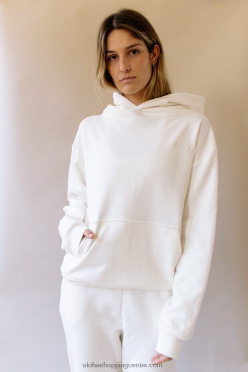 za planet - bel bombažni pulover ženske Alohas 0D4R8983