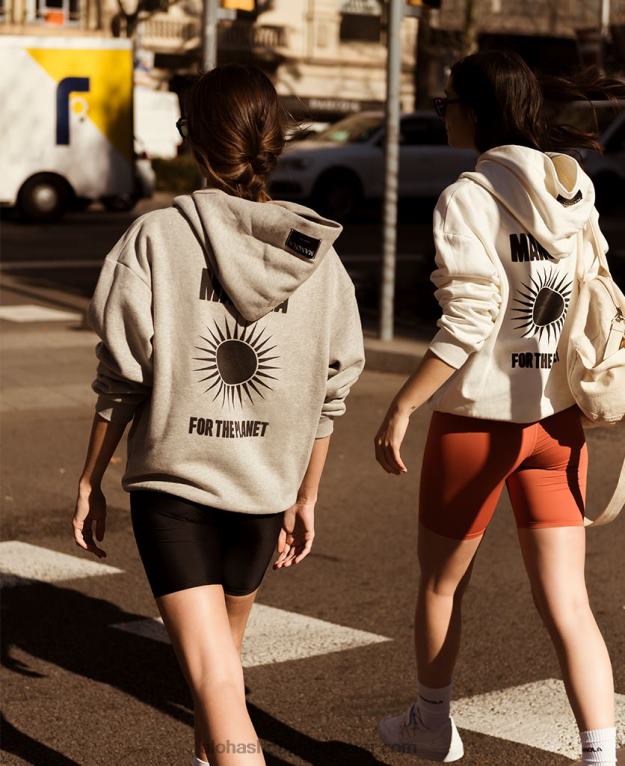 za planet - siv bombažni pulover ženske Alohas 0D4R8982