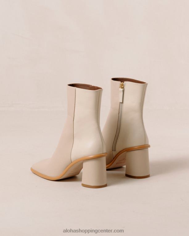 zahod - beli in bež usnjeni škornji ženske Alohas 0D4R8340