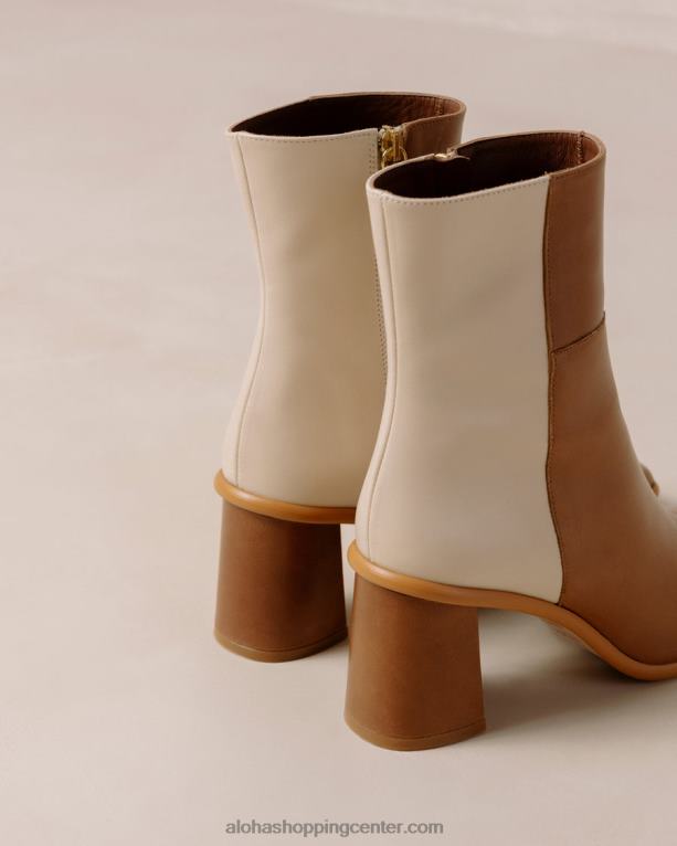 zahod - beli in rjavi usnjeni gležnjarji ženske Alohas 0D4R8339