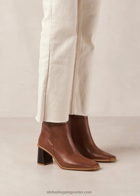 zahod - rjavi usnjeni škornji ženske Alohas 0D4R8346