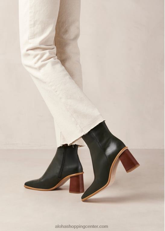 zahod - zeleni usnjeni škornji ženske Alohas 0D4R8458