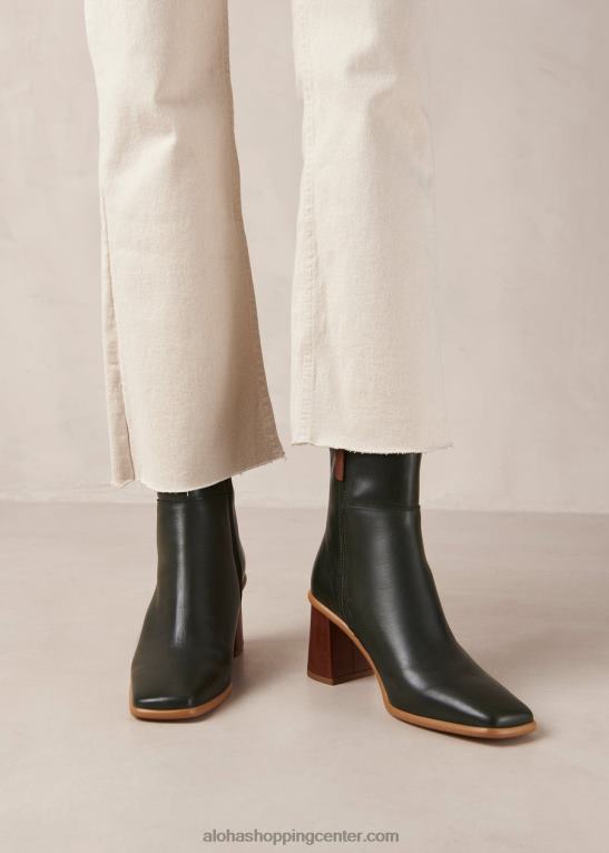 zahod - zeleni usnjeni škornji ženske Alohas 0D4R8458