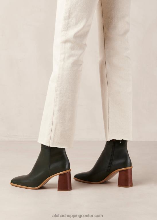 zahod - zeleni usnjeni škornji ženske Alohas 0D4R8458