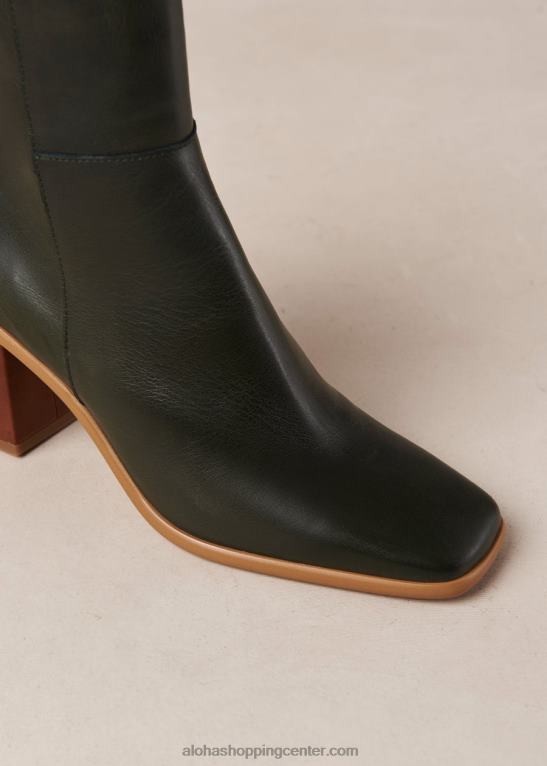 zahod - zeleni usnjeni škornji ženske Alohas 0D4R8458