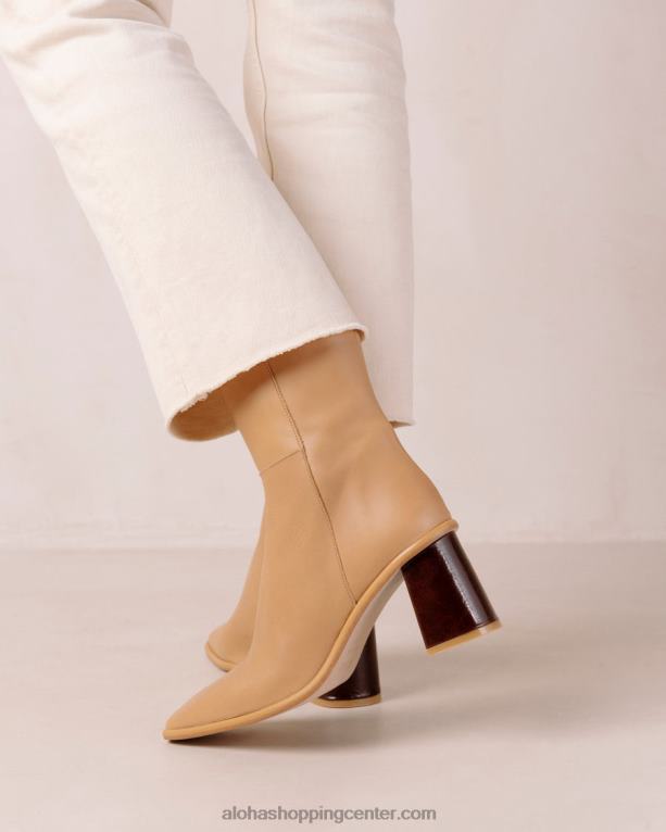 zahodni - bež usnjeni škornji ženske Alohas 0D4R8460