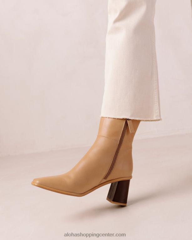 zahodni - bež usnjeni škornji ženske Alohas 0D4R8460