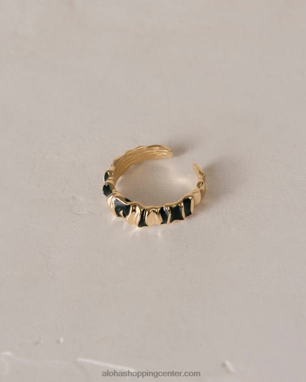 zamišljen - zlat in črn prstan ženske Alohas 0D4R81079