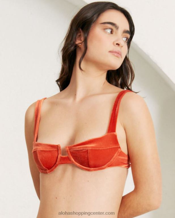 zanka - oranžen žametni bikini zgornji del ženske Alohas 0D4R8823