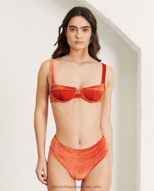 zanka - oranžen žametni bikini zgornji del ženske Alohas 0D4R8823