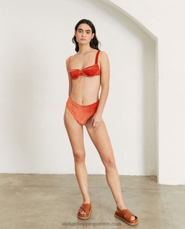 zanka - oranžen žametni bikini zgornji del ženske Alohas 0D4R8823